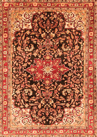 Medallion Orange Traditional Rug, tr576org