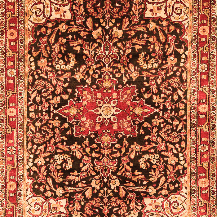 Medallion Orange Traditional Rug, tr576org
