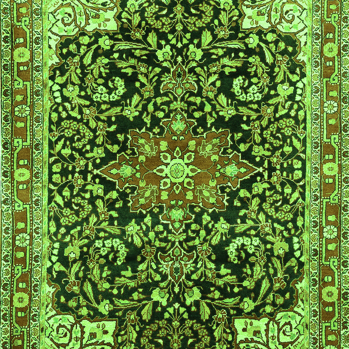 Serging Thickness of Machine Washable Medallion Green Traditional Area Rugs, wshtr576grn