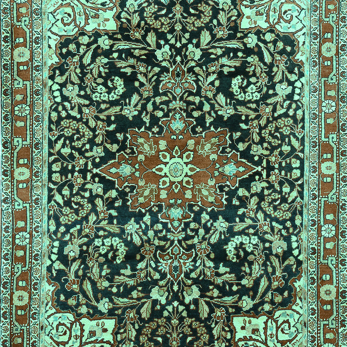 Medallion Turquoise Traditional Rug, tr576turq