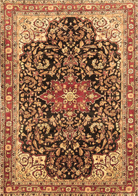 Medallion Brown Traditional Rug, tr576brn