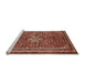 Sideview of Machine Washable Traditional Orange Salmon Pink Rug, wshtr577