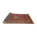 Sideview of Traditional Orange Salmon Pink Persian Rug, tr577