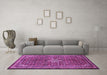 Machine Washable Persian Purple Traditional Area Rugs in a Living Room, wshtr577pur