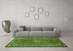 Machine Washable Persian Green Traditional Area Rugs in a Living Room,, wshtr577grn