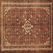 Square Persian Brown Traditional Rug, tr577brn