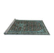 Sideview of Machine Washable Persian Light Blue Traditional Rug, wshtr577lblu