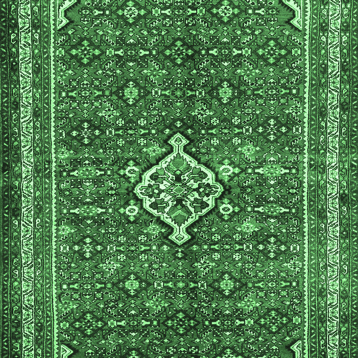 Machine Washable Persian Emerald Green Traditional Area Rugs, wshtr577emgrn