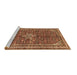 Sideview of Machine Washable Persian Brown Traditional Rug, wshtr577brn