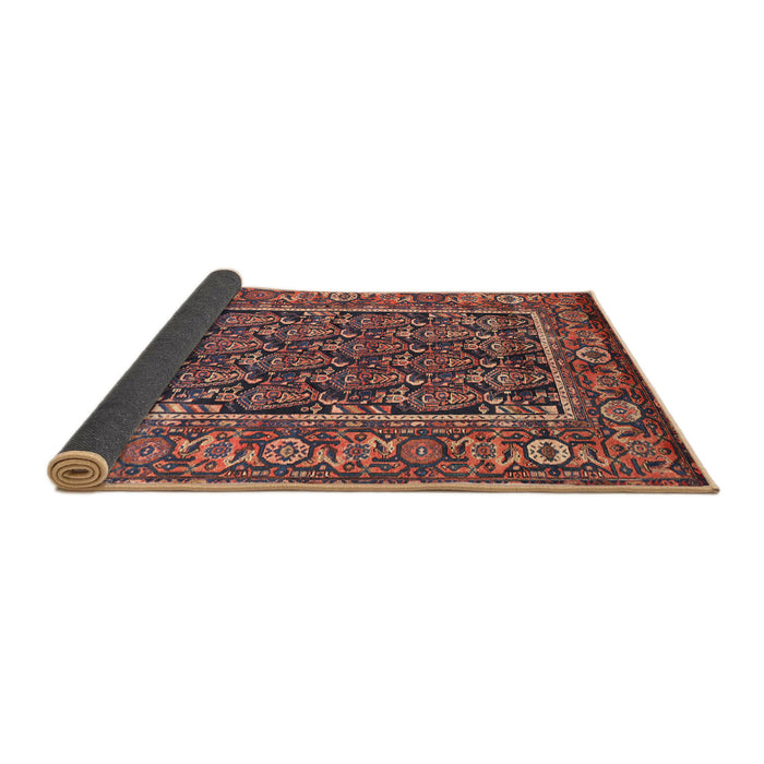 Sideview of Traditional Copper Red Pink Persian Rug, tr578