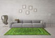 Machine Washable Persian Green Traditional Area Rugs in a Living Room,, wshtr578grn