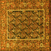 Square Persian Yellow Traditional Rug, tr578yw