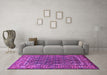Machine Washable Persian Purple Traditional Area Rugs in a Living Room, wshtr578pur