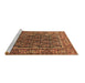Sideview of Machine Washable Persian Brown Traditional Rug, wshtr578brn