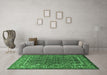 Machine Washable Persian Emerald Green Traditional Area Rugs in a Living Room,, wshtr578emgrn
