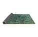 Sideview of Persian Turquoise Traditional Rug, tr578turq