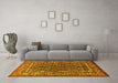 Machine Washable Persian Yellow Traditional Rug in a Living Room, wshtr578yw