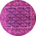 Round Persian Pink Traditional Rug, tr578pnk