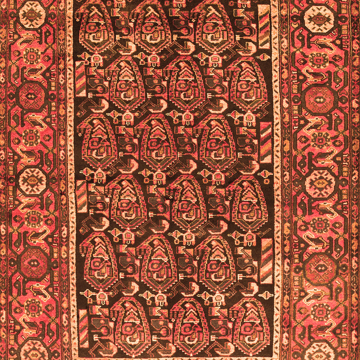 Serging Thickness of Machine Washable Persian Orange Traditional Area Rugs, wshtr578org