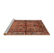 Sideview of Machine Washable Traditional Tomato Red Rug, wshtr579