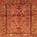 Round Machine Washable Persian Orange Traditional Area Rugs, wshtr579org