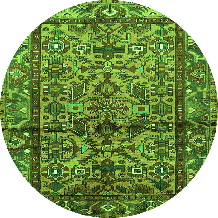 Square Persian Green Traditional Rug, tr579grn