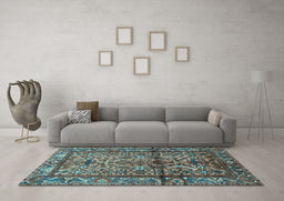 Machine Washable Persian Light Blue Traditional Rug in a Living Room, wshtr579lblu