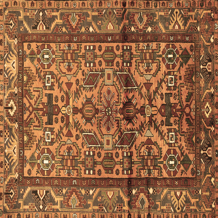 Square Persian Brown Traditional Rug, tr579brn