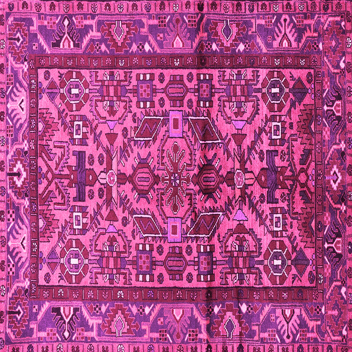 Square Machine Washable Persian Pink Traditional Rug, wshtr579pnk