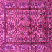 Square Machine Washable Persian Pink Traditional Rug, wshtr579pnk