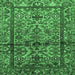 Square Machine Washable Persian Emerald Green Traditional Area Rugs, wshtr579emgrn