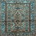 Square Machine Washable Persian Light Blue Traditional Rug, wshtr579lblu