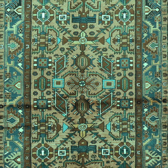 Machine Washable Persian Turquoise Traditional Area Rugs, wshtr579turq