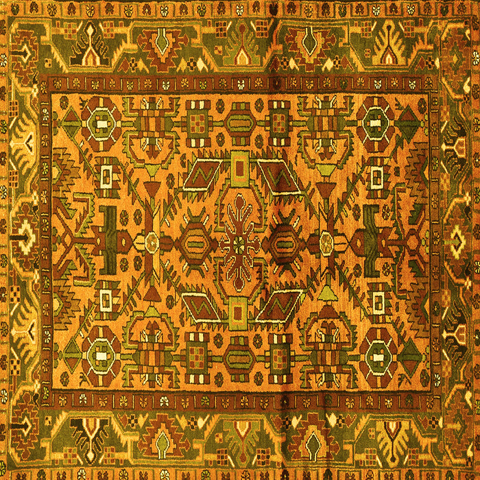 Square Persian Yellow Traditional Rug, tr579yw
