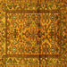 Square Persian Yellow Traditional Rug, tr579yw