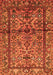 Serging Thickness of Machine Washable Persian Orange Traditional Area Rugs, wshtr579org