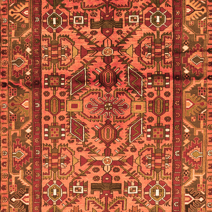 Serging Thickness of Machine Washable Persian Orange Traditional Area Rugs, wshtr579org
