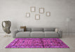 Machine Washable Persian Purple Traditional Area Rugs in a Living Room, wshtr579pur