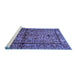 Sideview of Machine Washable Persian Blue Traditional Rug, wshtr579blu