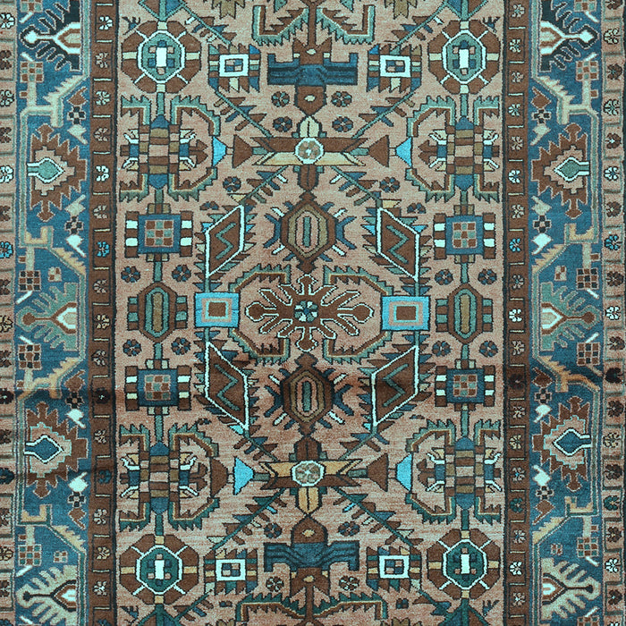 Machine Washable Persian Light Blue Traditional Rug, wshtr579lblu