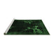 Sideview of Machine Washable Oriental Emerald Green Asian Inspired Area Rugs, wshtr57emgrn