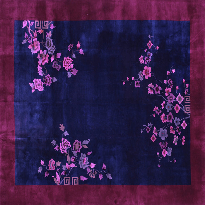 Square Oriental Purple Asian Inspired Rug, tr57pur