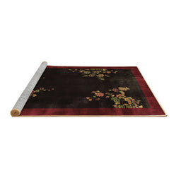 Sideview of Machine Washable Oriental Brown Asian Inspired Rug, wshtr57brn