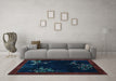 Machine Washable Oriental Light Blue Asian Inspired Rug in a Living Room, wshtr57lblu