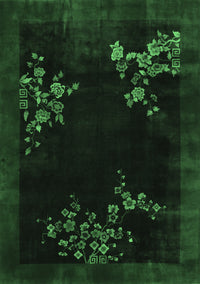 Oriental Emerald Green Asian Inspired Rug, tr57emgrn