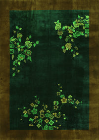 Oriental Green Asian Inspired Rug, tr57grn