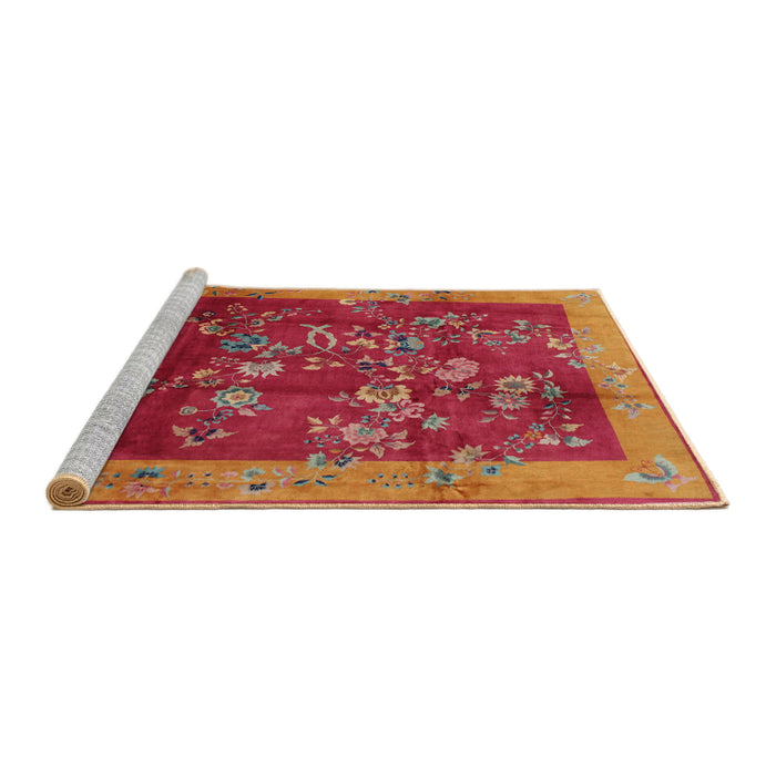 Sideview of Machine Washable Traditional Red Rug, wshtr58