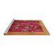 Sideview of Machine Washable Traditional Red Rug, wshtr58