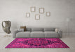 Machine Washable Persian Pink Traditional Rug in a Living Room, wshtr580pnk