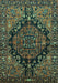 Machine Washable Persian Turquoise Traditional Area Rugs, wshtr580turq